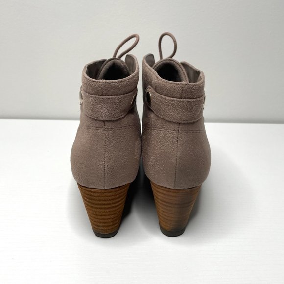 Dr. Scholl's Conquer Faux Suede Ankle Lace Up Wedge Boots Women 9 M Tan - Picture 3 of 12